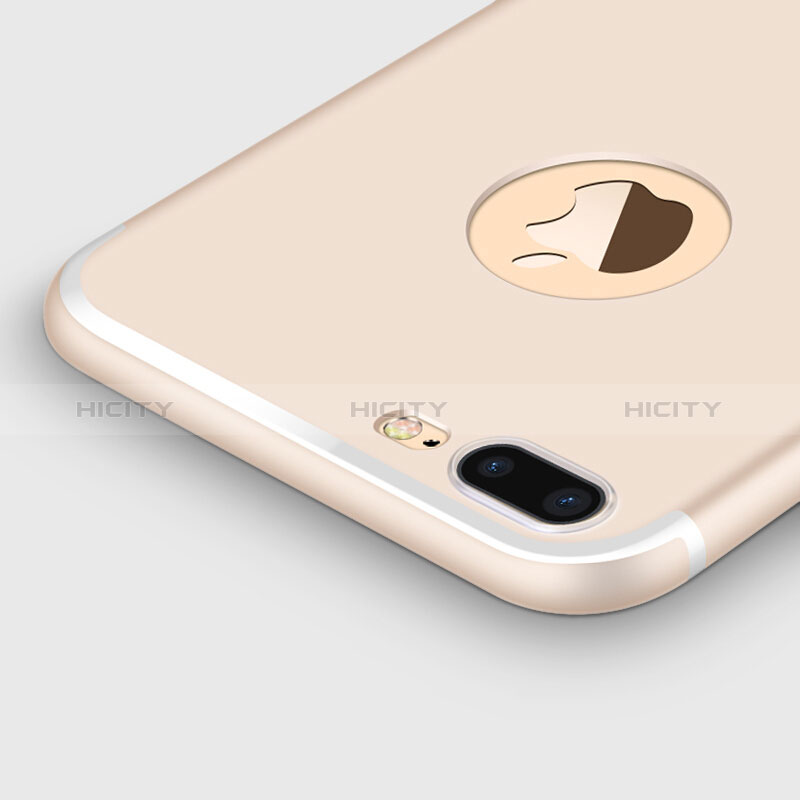 Silikon Hülle Handyhülle Ultra Dünn Schutzhülle Silikon mit Fingerring Ständer A04 für Apple iPhone 8 Plus Gold