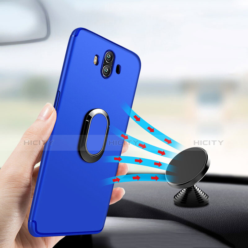 Silikon Hülle Handyhülle Ultra Dünn Schutzhülle Silikon mit Fingerring Ständer A04 für Huawei Mate 10 Blau