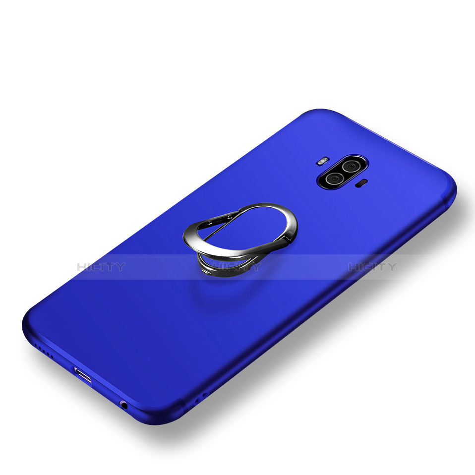 Silikon Hülle Handyhülle Ultra Dünn Schutzhülle Silikon mit Fingerring Ständer A04 für Huawei Mate 10 Blau