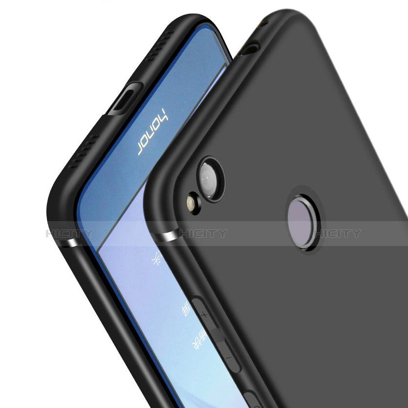 Silikon Hülle Handyhülle Ultra Dünn Schutzhülle Silikon mit Fingerring Ständer für Huawei Nova Lite Schwarz