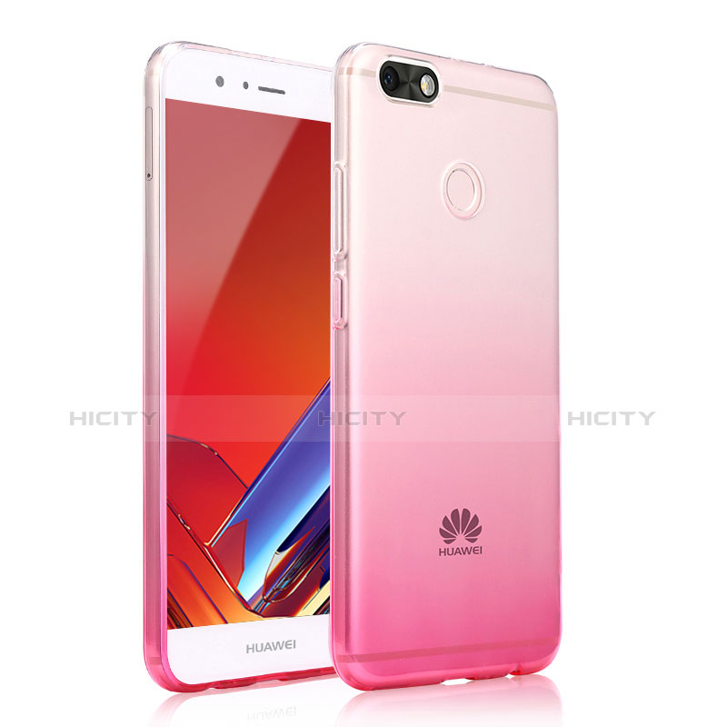 Silikon Hülle Handyhülle Ultra Dünn Schutzhülle Tasche Durchsichtig Farbverlauf für Huawei Enjoy 7 Rosa