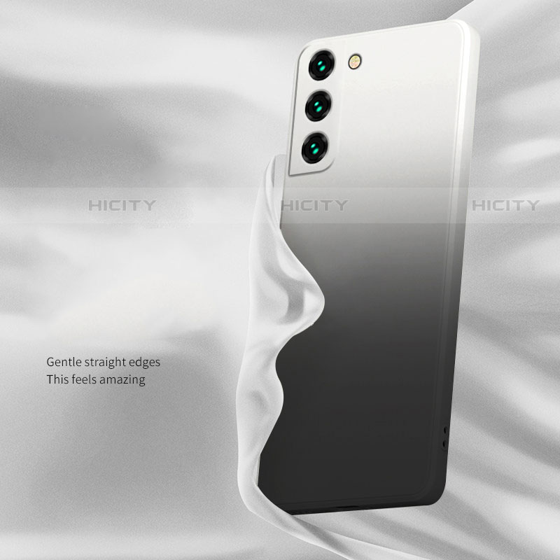 Silikon Hülle Handyhülle Ultra Dünn Schutzhülle Tasche Durchsichtig Farbverlauf für Samsung Galaxy S22 5G Schwarz Plus