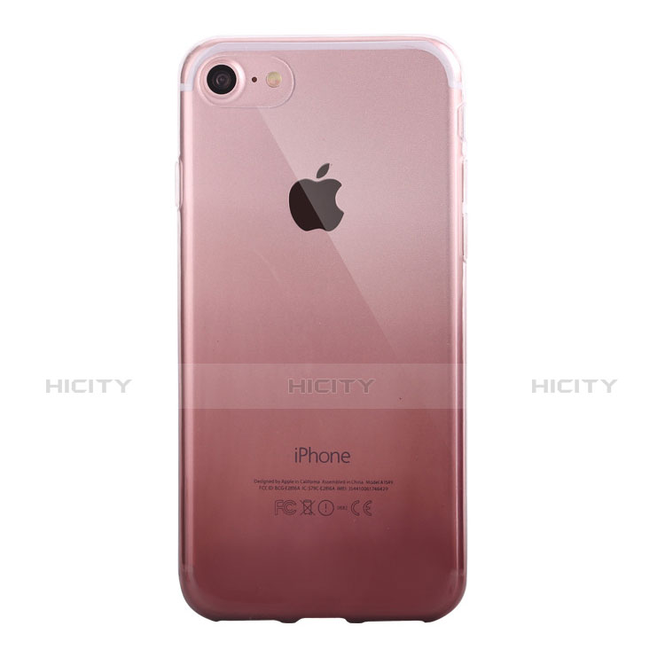 Silikon Hülle Handyhülle Ultra Dünn Schutzhülle Tasche Durchsichtig Farbverlauf G01 für Apple iPhone 7 Grau