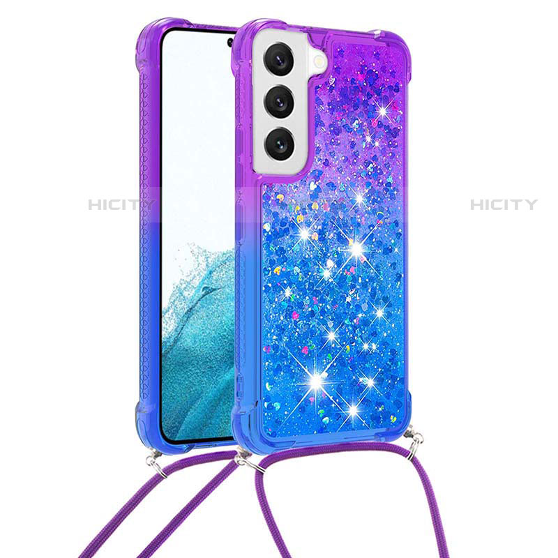 Silikon Hülle Handyhülle Ultra Dünn Schutzhülle Tasche Durchsichtig Farbverlauf Y01B für Samsung Galaxy S21 5G Blau