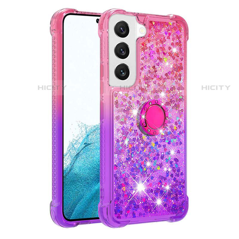 Silikon Hülle Handyhülle Ultra Dünn Schutzhülle Tasche Durchsichtig Farbverlauf Y04B für Samsung Galaxy S21 FE 5G Violett