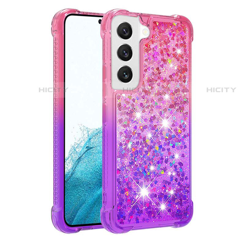 Silikon Hülle Handyhülle Ultra Dünn Schutzhülle Tasche Durchsichtig Farbverlauf Y05B für Samsung Galaxy S23 5G Violett