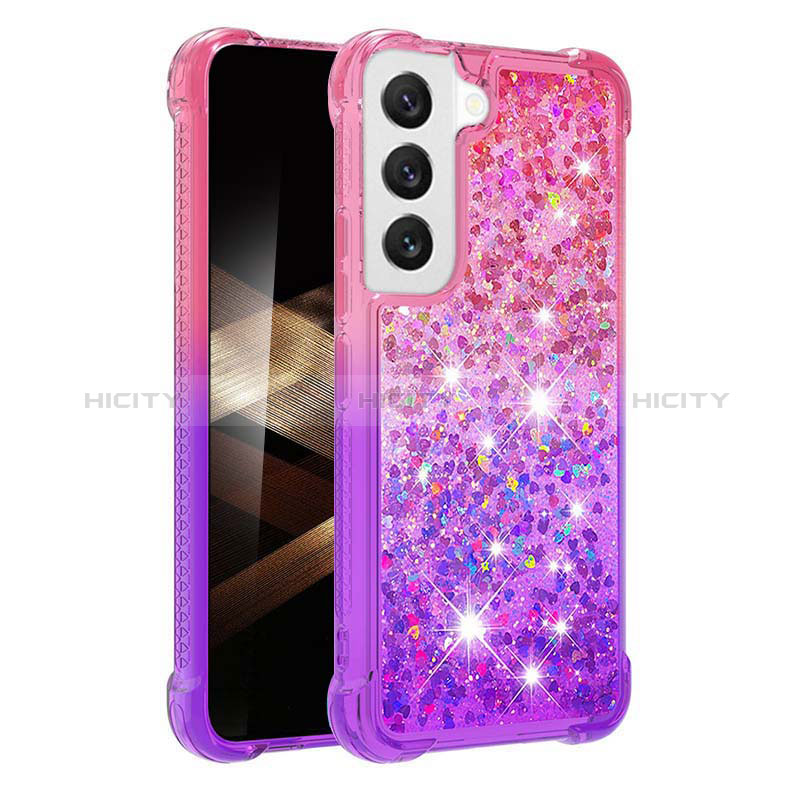 Silikon Hülle Handyhülle Ultra Dünn Schutzhülle Tasche Durchsichtig Farbverlauf Y05B für Samsung Galaxy S24 5G Violett