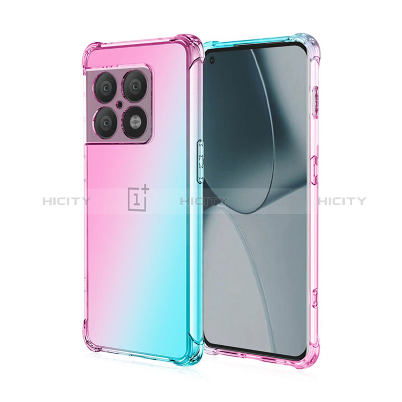 Silikon Hülle Handyhülle Ultra Dünn Schutzhülle Tasche Durchsichtig Transparent Farbverlauf für OnePlus 10 Pro 5G groß