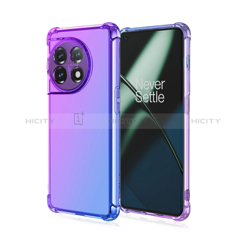 Silikon Hülle Handyhülle Ultra Dünn Schutzhülle Tasche Durchsichtig Transparent Farbverlauf für OnePlus Ace 2 Pro 5G Violett