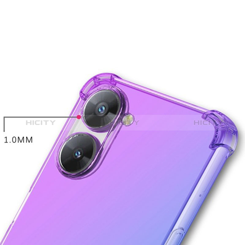 Silikon Hülle Handyhülle Ultra Dünn Schutzhülle Tasche Durchsichtig Transparent Farbverlauf für Realme 10S 5G