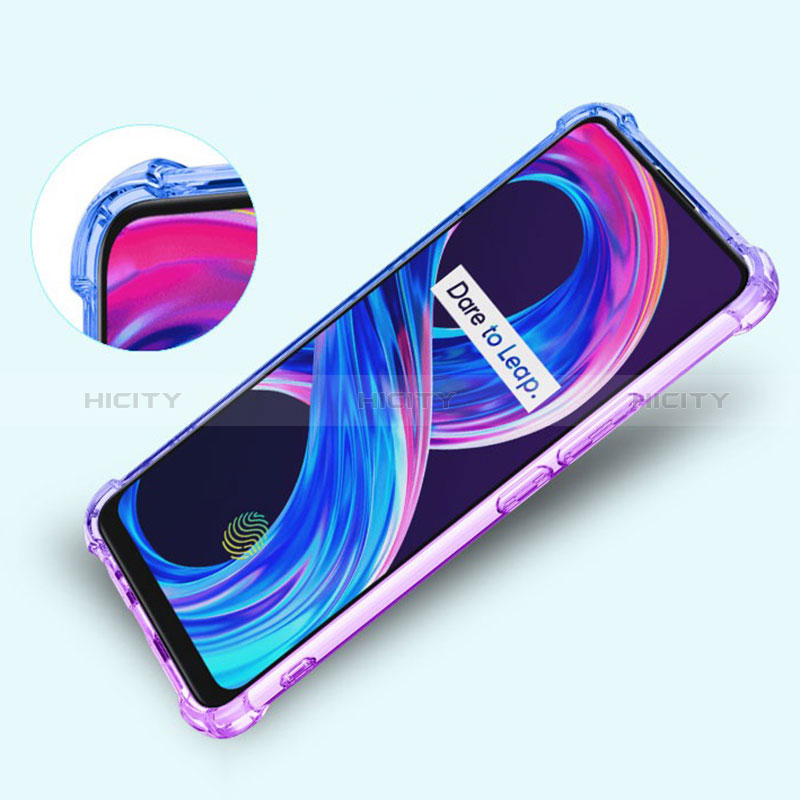 Silikon Hülle Handyhülle Ultra Dünn Schutzhülle Tasche Durchsichtig Transparent Farbverlauf für Realme 7i RMX2193