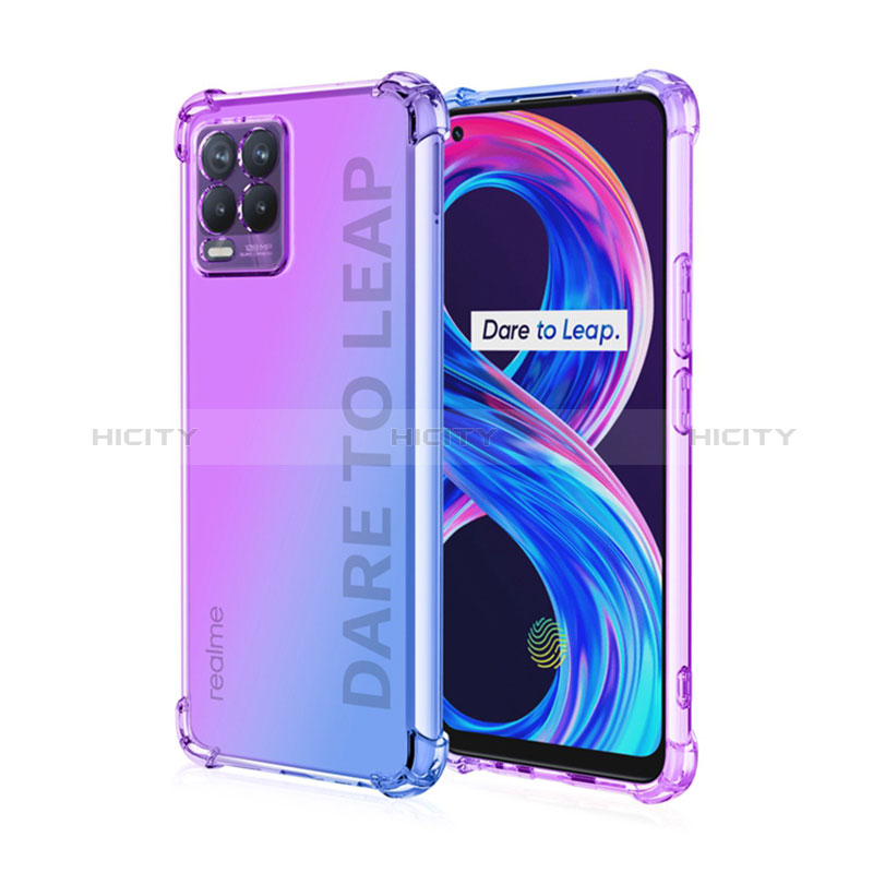 Silikon Hülle Handyhülle Ultra Dünn Schutzhülle Tasche Durchsichtig Transparent Farbverlauf für Realme 8 4G