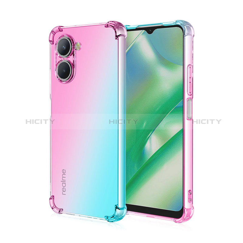 Silikon Hülle Handyhülle Ultra Dünn Schutzhülle Tasche Durchsichtig Transparent Farbverlauf für Realme C33