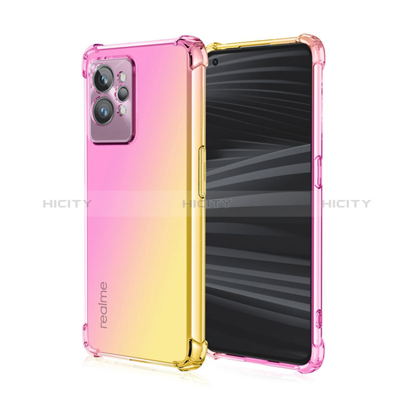 Silikon Hülle Handyhülle Ultra Dünn Schutzhülle Tasche Durchsichtig Transparent Farbverlauf für Realme GT2 Pro 5G Rosa Plus