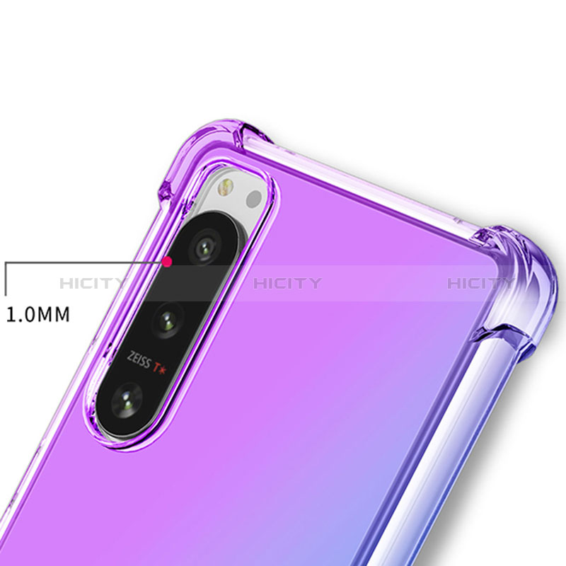 Silikon Hülle Handyhülle Ultra Dünn Schutzhülle Tasche Durchsichtig Transparent Farbverlauf für Sony Xperia 1 III groß