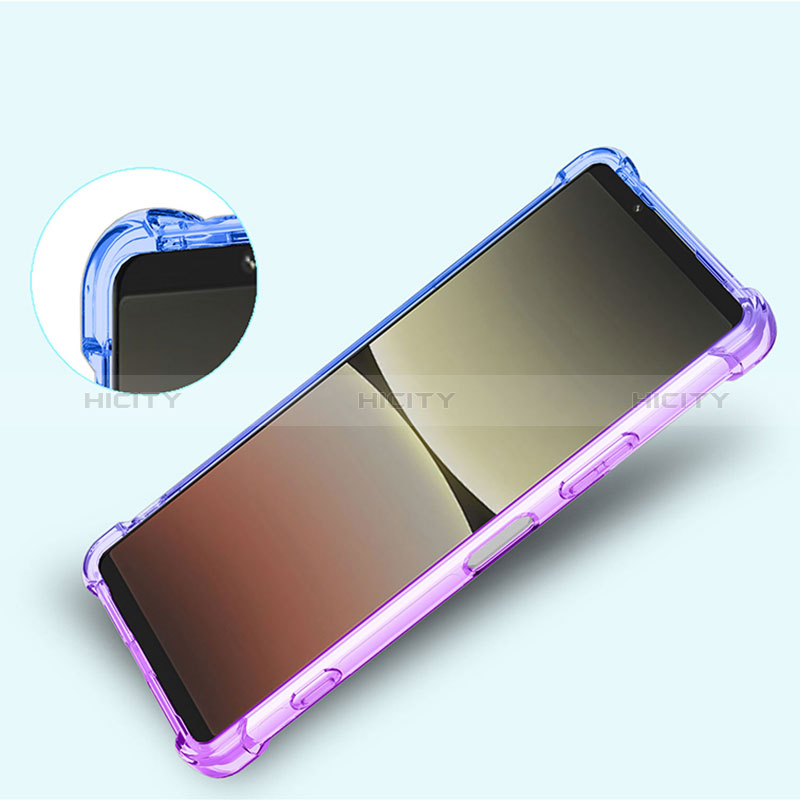 Silikon Hülle Handyhülle Ultra Dünn Schutzhülle Tasche Durchsichtig Transparent Farbverlauf für Sony Xperia 1 IV