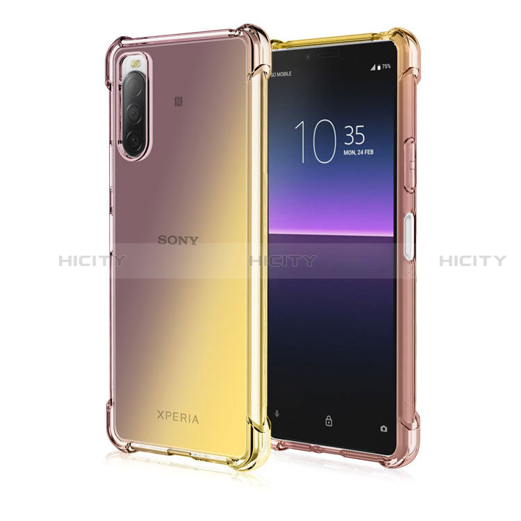 Silikon Hülle Handyhülle Ultra Dünn Schutzhülle Tasche Durchsichtig Transparent Farbverlauf für Sony Xperia 10 III Lite groß