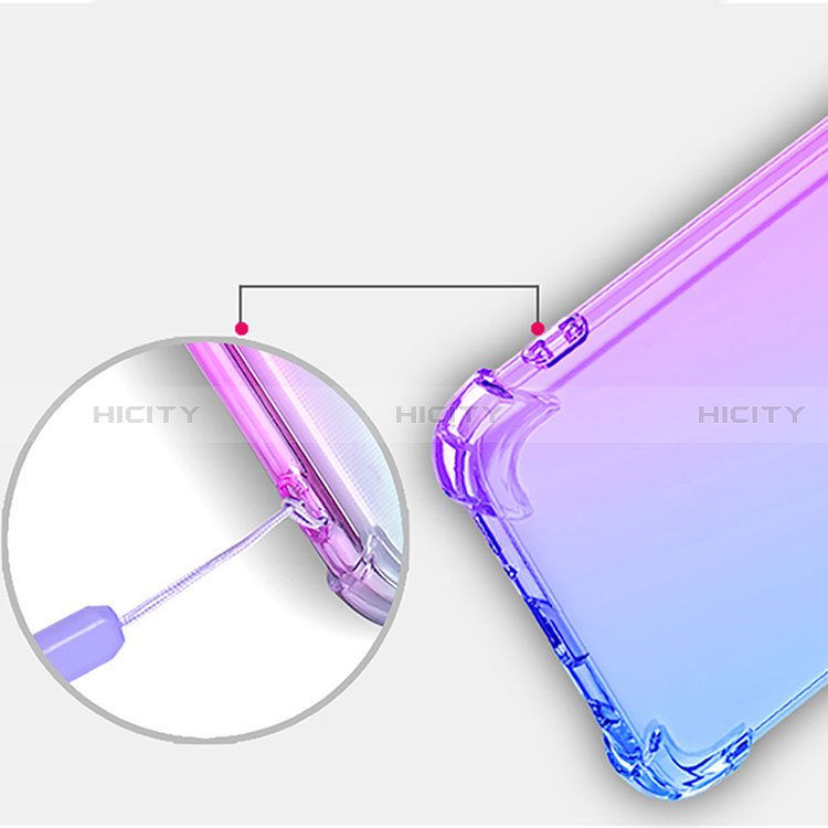 Silikon Hülle Handyhülle Ultra Dünn Schutzhülle Tasche Durchsichtig Transparent Farbverlauf für Sony Xperia Ace II groß