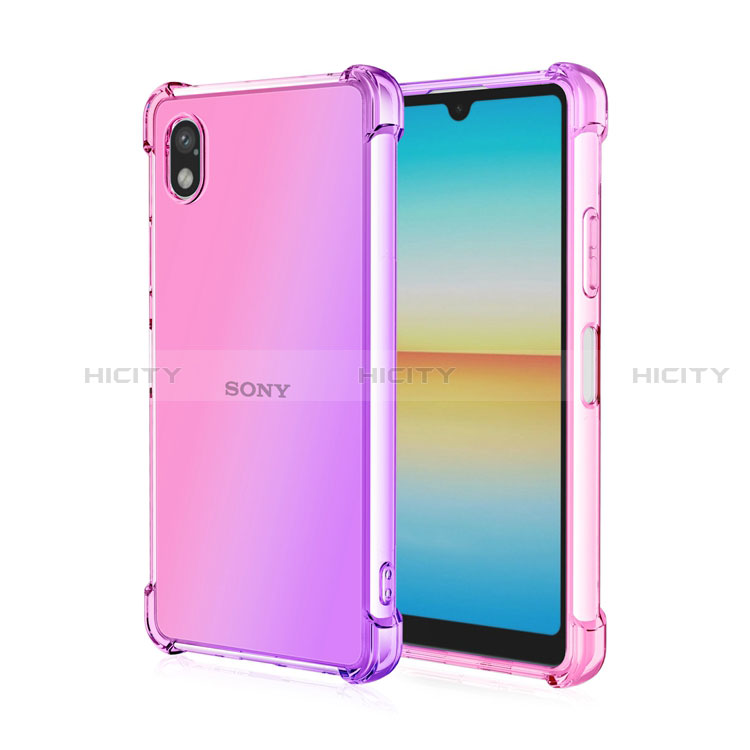 Silikon Hülle Handyhülle Ultra Dünn Schutzhülle Tasche Durchsichtig Transparent Farbverlauf für Sony Xperia Ace III SOG08 groß