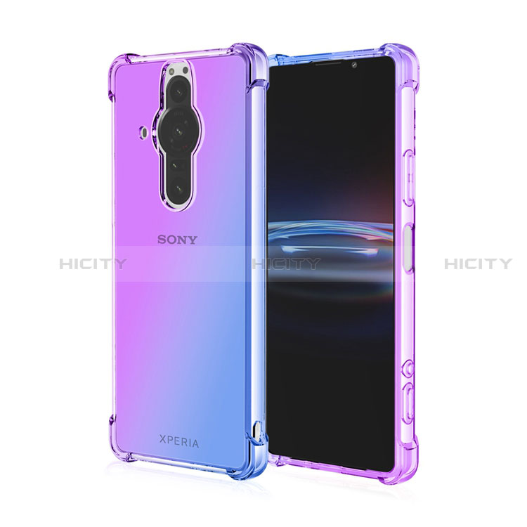 Silikon Hülle Handyhülle Ultra Dünn Schutzhülle Tasche Durchsichtig Transparent Farbverlauf für Sony Xperia PRO-I