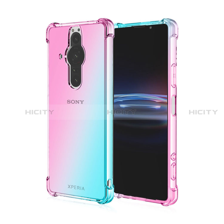 Silikon Hülle Handyhülle Ultra Dünn Schutzhülle Tasche Durchsichtig Transparent Farbverlauf für Sony Xperia PRO-I