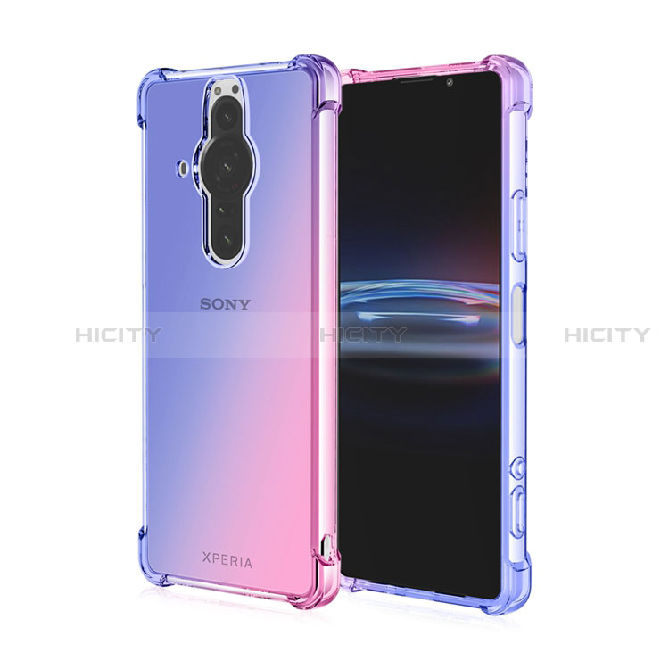 Silikon Hülle Handyhülle Ultra Dünn Schutzhülle Tasche Durchsichtig Transparent Farbverlauf für Sony Xperia PRO-I