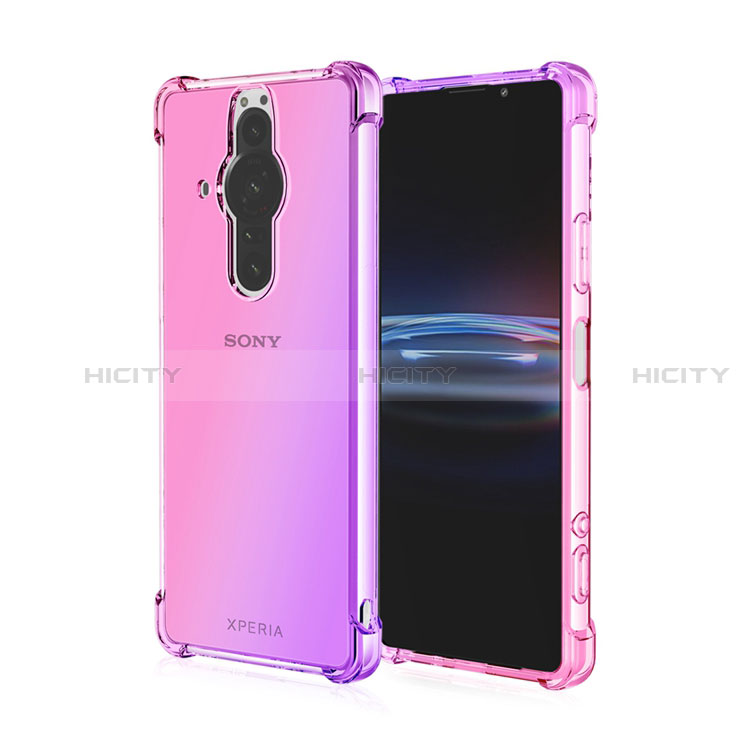 Silikon Hülle Handyhülle Ultra Dünn Schutzhülle Tasche Durchsichtig Transparent Farbverlauf für Sony Xperia PRO-I