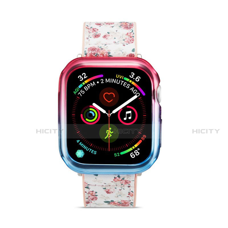 Silikon Hülle Handyhülle Ultra Dünn Schutzhülle Tasche Durchsichtig Transparent Farbverlauf G01 für Apple iWatch 5 40mm groß