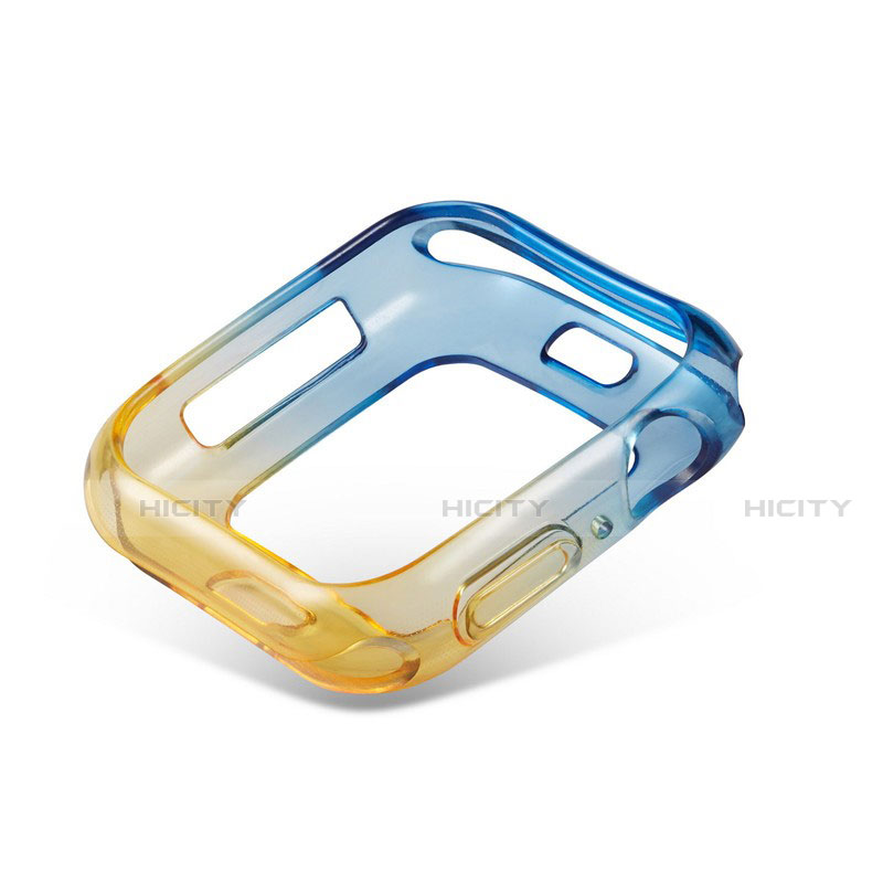 Silikon Hülle Handyhülle Ultra Dünn Schutzhülle Tasche Durchsichtig Transparent Farbverlauf G01 für Apple iWatch 5 40mm Gelb