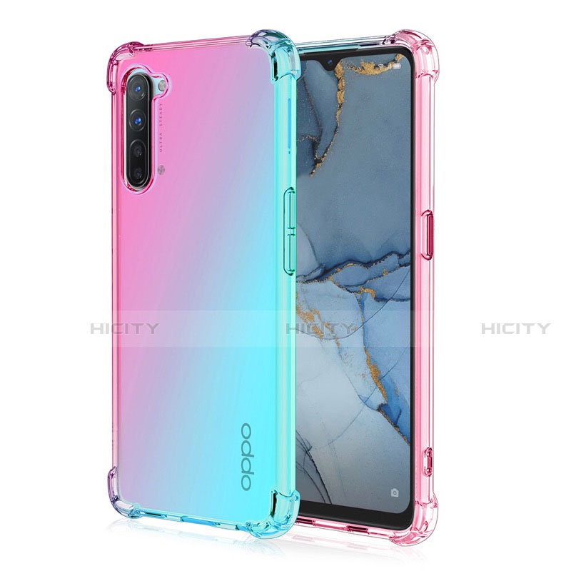 Silikon Hülle Handyhülle Ultra Dünn Schutzhülle Tasche Durchsichtig Transparent Farbverlauf G01 für Oppo F15