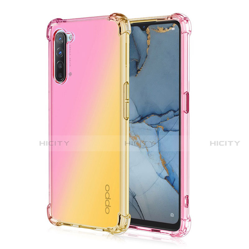 Silikon Hülle Handyhülle Ultra Dünn Schutzhülle Tasche Durchsichtig Transparent Farbverlauf G01 für Oppo F15