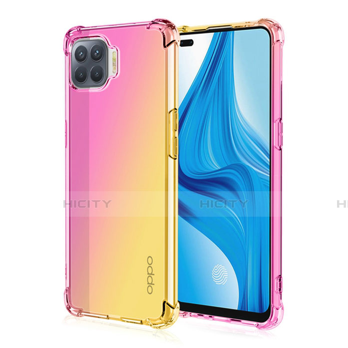 Silikon Hülle Handyhülle Ultra Dünn Schutzhülle Tasche Durchsichtig Transparent Farbverlauf G01 für Oppo F17 Pro groß