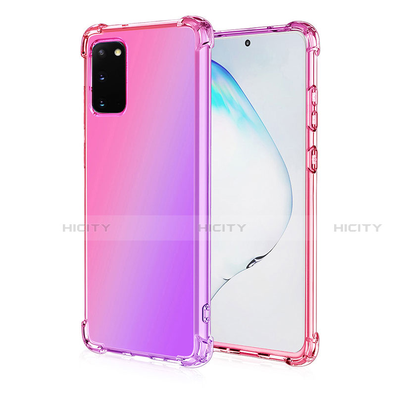 Silikon Hülle Handyhülle Ultra Dünn Schutzhülle Tasche Durchsichtig Transparent Farbverlauf G01 für Samsung Galaxy S20