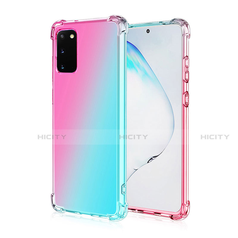 Silikon Hülle Handyhülle Ultra Dünn Schutzhülle Tasche Durchsichtig Transparent Farbverlauf G01 für Samsung Galaxy S20 groß