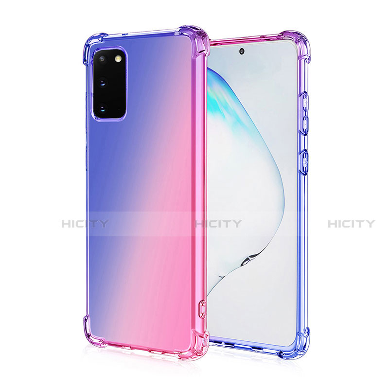 Silikon Hülle Handyhülle Ultra Dünn Schutzhülle Tasche Durchsichtig Transparent Farbverlauf G01 für Samsung Galaxy S20 groß