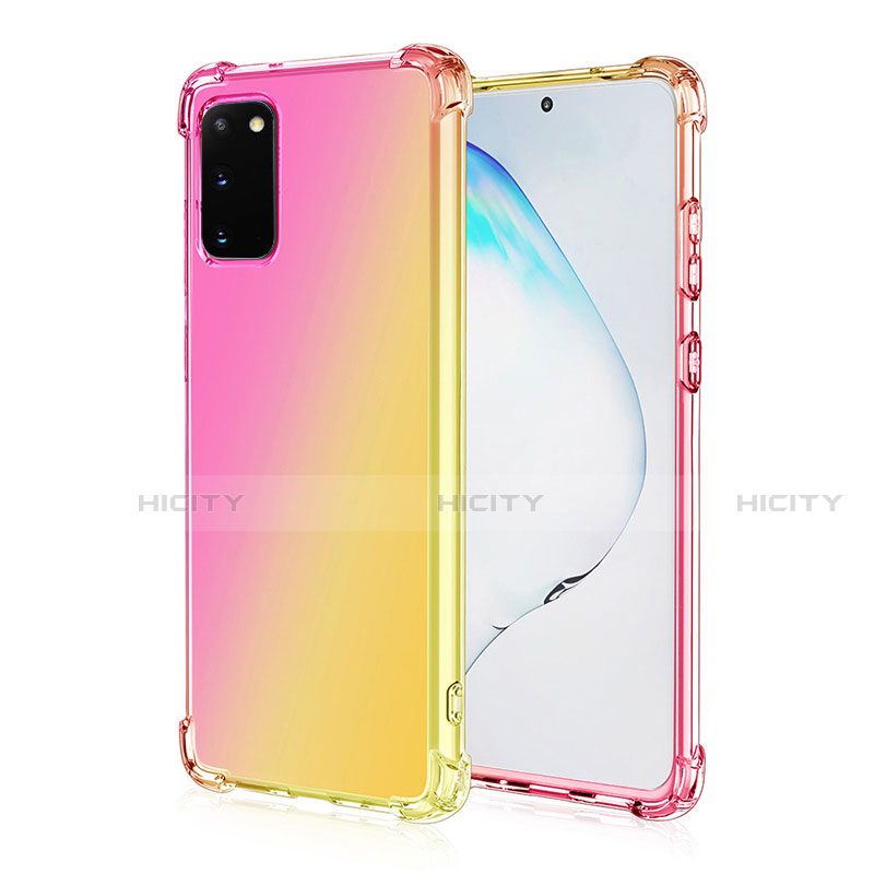 Silikon Hülle Handyhülle Ultra Dünn Schutzhülle Tasche Durchsichtig Transparent Farbverlauf G01 für Samsung Galaxy S20 5G