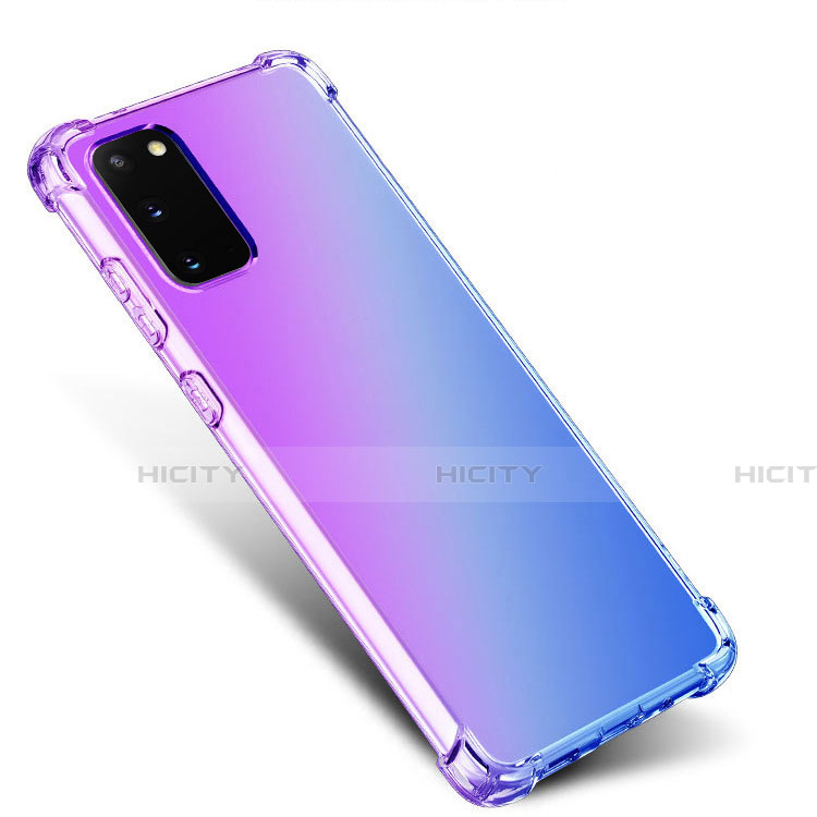 Silikon Hülle Handyhülle Ultra Dünn Schutzhülle Tasche Durchsichtig Transparent Farbverlauf G01 für Samsung Galaxy S20