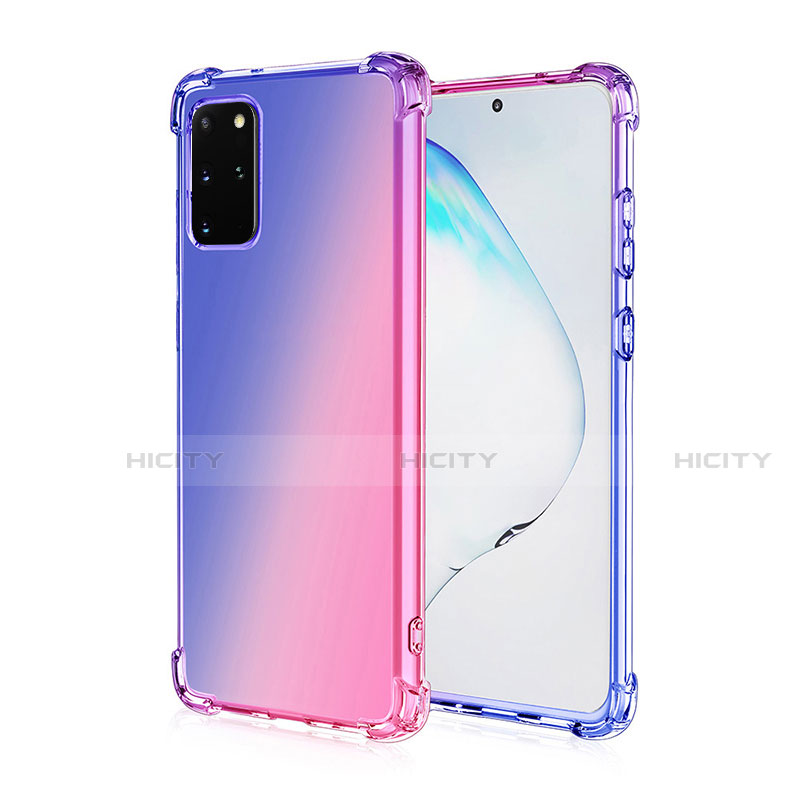 Silikon Hülle Handyhülle Ultra Dünn Schutzhülle Tasche Durchsichtig Transparent Farbverlauf G01 für Samsung Galaxy S20 Plus 5G Rosegold