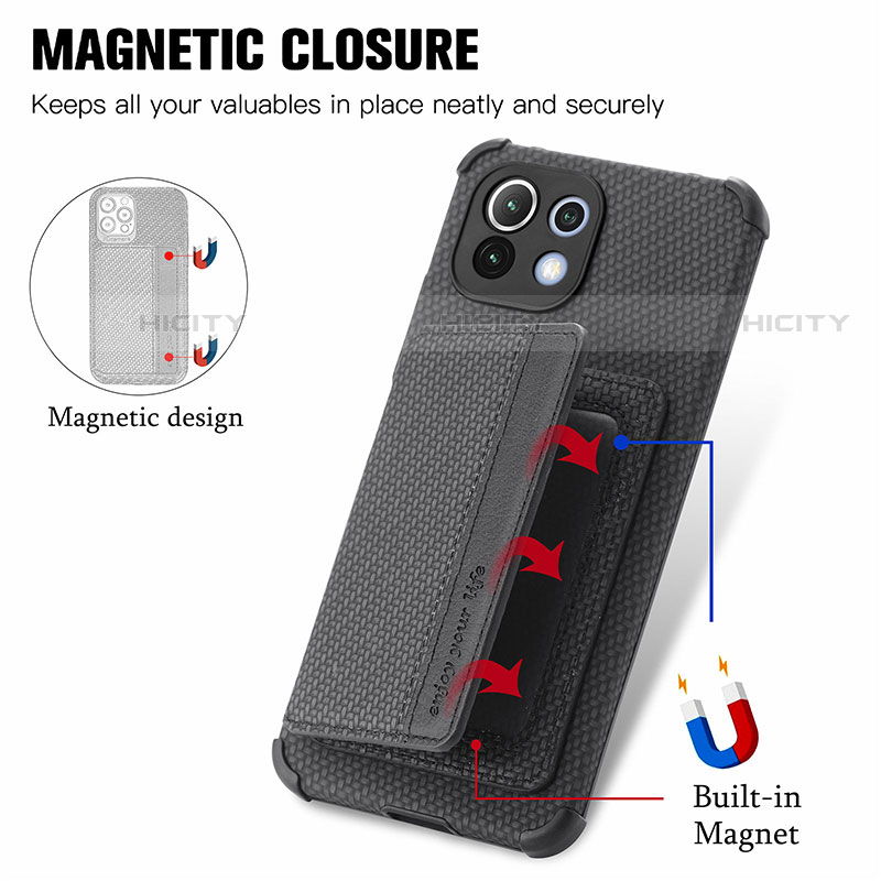 Silikon Hülle Handyhülle Ultra Dünn Schutzhülle Tasche Flexible mit Magnetisch A04 für Xiaomi Mi 11 Lite 5G NE groß