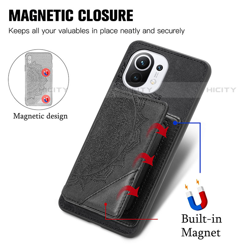 Silikon Hülle Handyhülle Ultra Dünn Schutzhülle Tasche Flexible mit Magnetisch A06 für Xiaomi Mi 11 Lite 4G