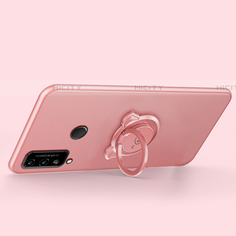 Silikon Hülle Handyhülle Ultra Dünn Schutzhülle Tasche Flexible mit Magnetisch Fingerring Ständer A01 für Huawei Honor Play4T