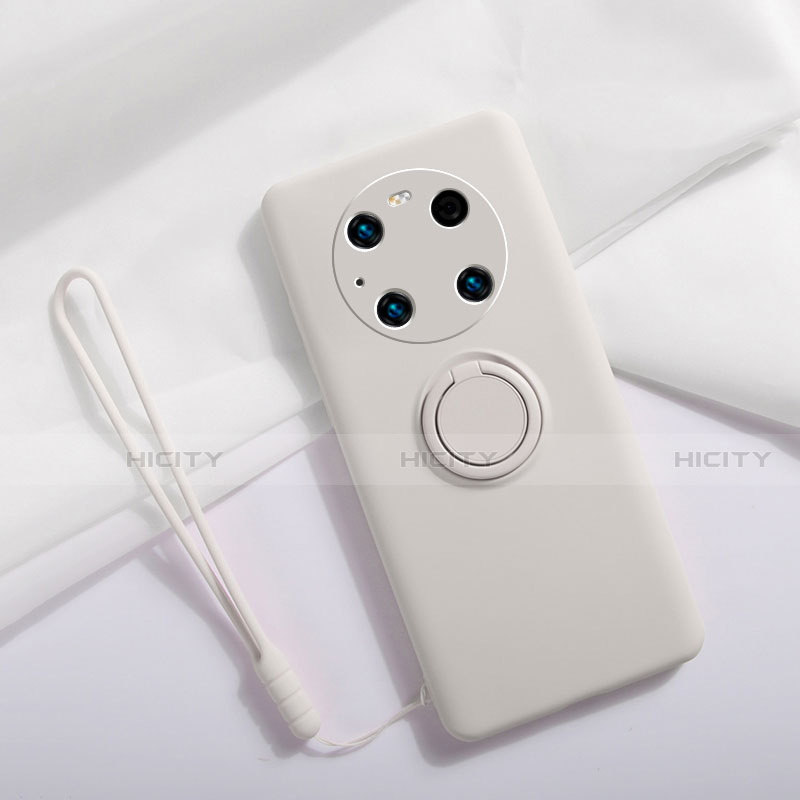 Silikon Hülle Handyhülle Ultra Dünn Schutzhülle Tasche Flexible mit Magnetisch Fingerring Ständer A01 für Huawei Mate 40E Pro 5G