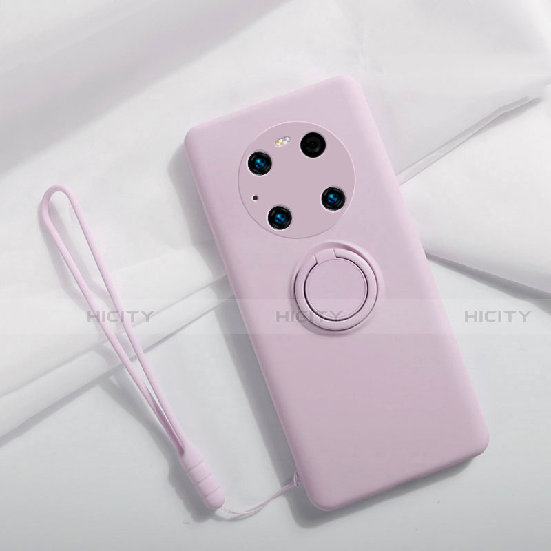 Silikon Hülle Handyhülle Ultra Dünn Schutzhülle Tasche Flexible mit Magnetisch Fingerring Ständer A01 für Huawei Mate 40E Pro 5G
