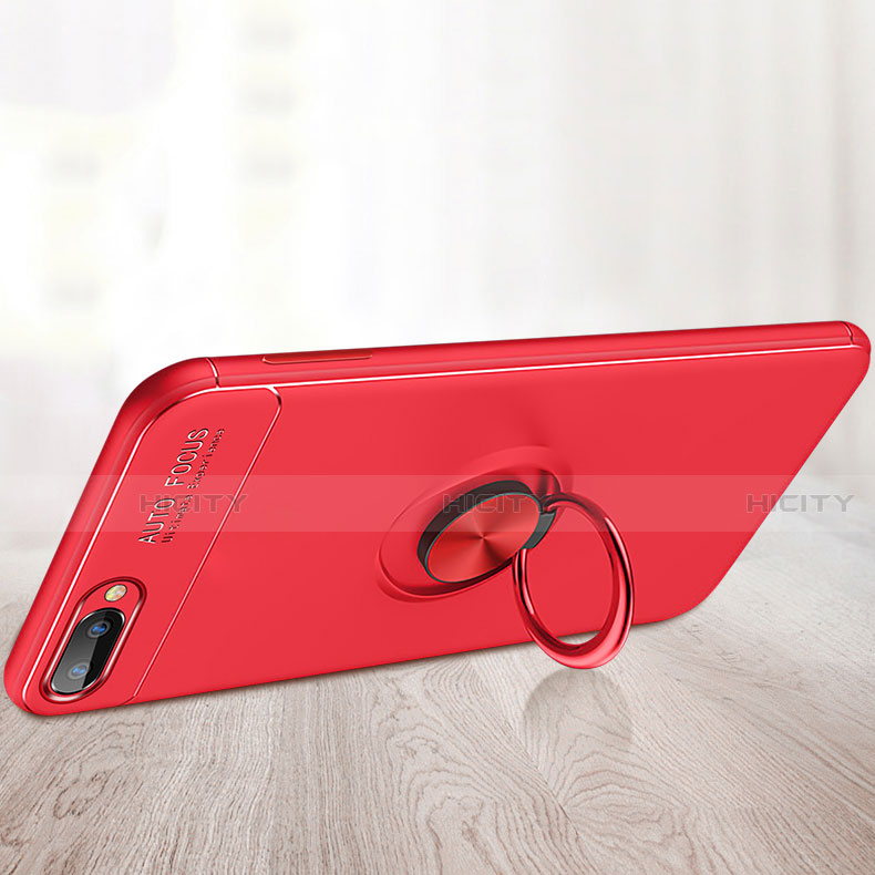 Silikon Hülle Handyhülle Ultra Dünn Schutzhülle Tasche Flexible mit Magnetisch Fingerring Ständer A01 für Oppo A12e