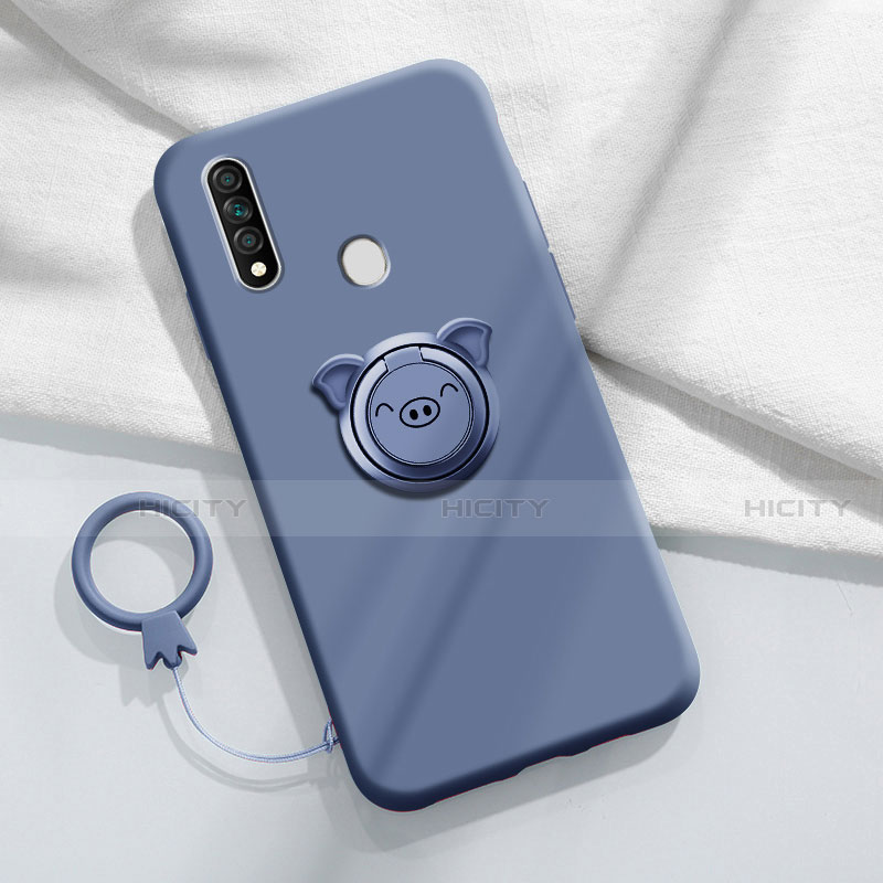 Silikon Hülle Handyhülle Ultra Dünn Schutzhülle Tasche Flexible mit Magnetisch Fingerring Ständer A01 für Oppo A31