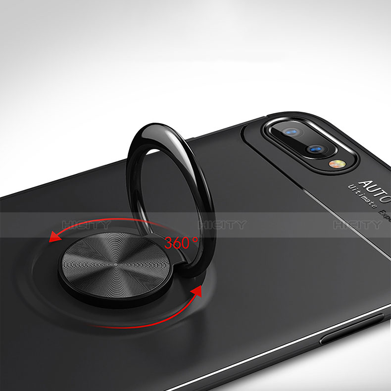 Silikon Hülle Handyhülle Ultra Dünn Schutzhülle Tasche Flexible mit Magnetisch Fingerring Ständer A01 für Oppo A5