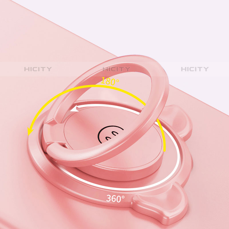 Silikon Hülle Handyhülle Ultra Dünn Schutzhülle Tasche Flexible mit Magnetisch Fingerring Ständer A01 für Oppo A53 5G