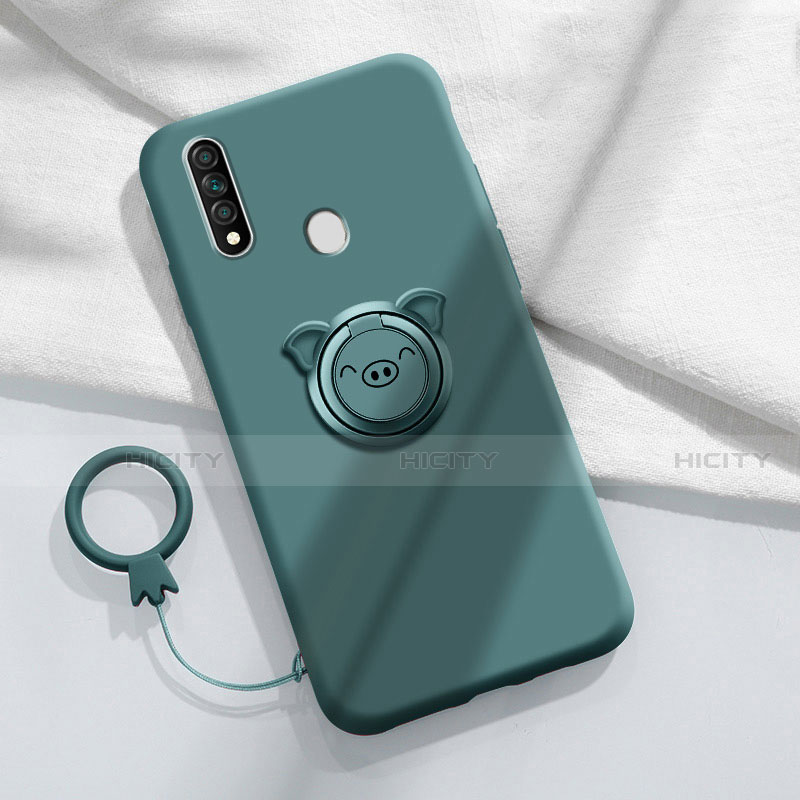 Silikon Hülle Handyhülle Ultra Dünn Schutzhülle Tasche Flexible mit Magnetisch Fingerring Ständer A01 für Oppo A8 groß