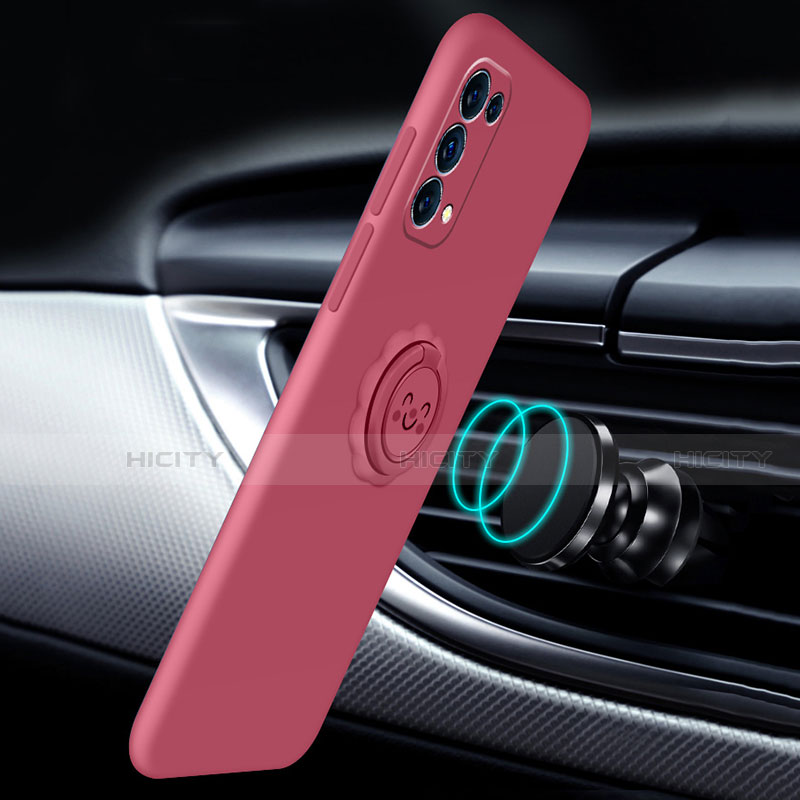 Silikon Hülle Handyhülle Ultra Dünn Schutzhülle Tasche Flexible mit Magnetisch Fingerring Ständer A01 für Oppo Find X3 Lite 5G groß