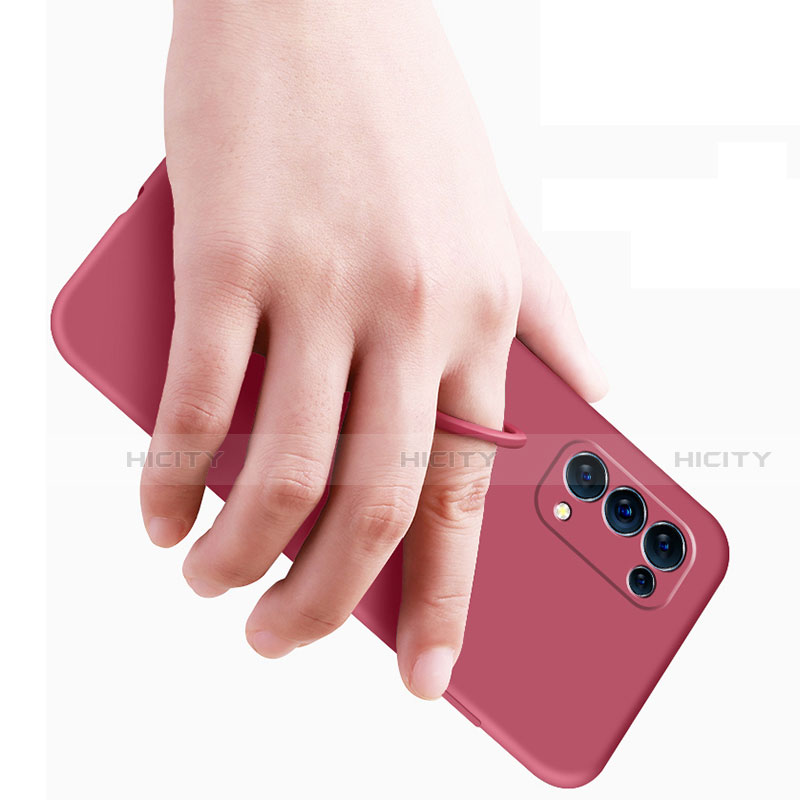 Silikon Hülle Handyhülle Ultra Dünn Schutzhülle Tasche Flexible mit Magnetisch Fingerring Ständer A01 für Oppo Find X3 Lite 5G groß